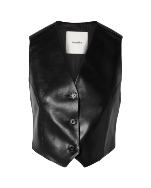 Arnona cropped leather vest