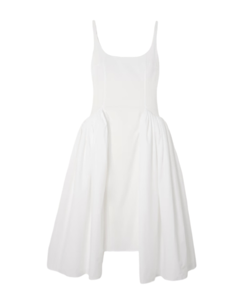 Vezile pleated cotton-poplin midi dress