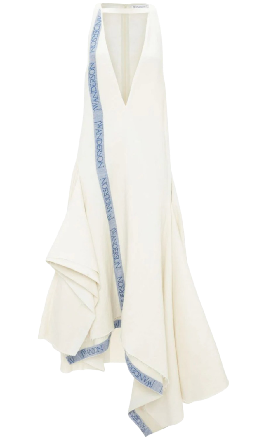 JW Anderson V-neck asymmetric maxi dress White