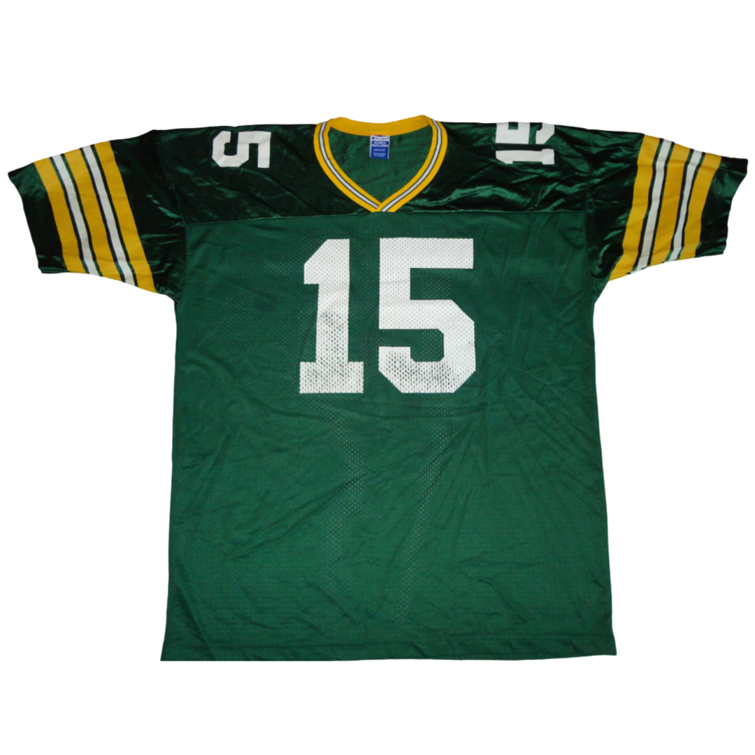 Etsy Vtg Champion Green Bay Packers Screen NFL #15 Bart Starr Jersey Fits Men 52 2XL