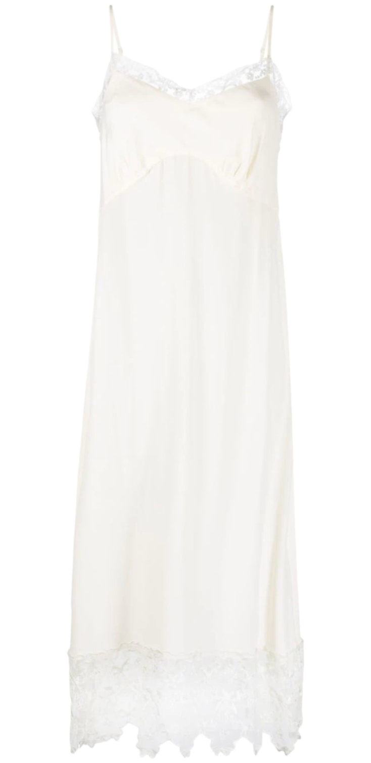 Simone Rocha lace-trim midi slip dress