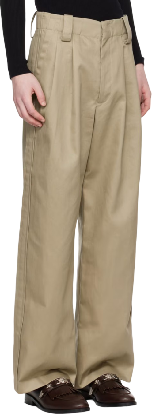 MERYLL ROGGE Taupe Pleated Trousers