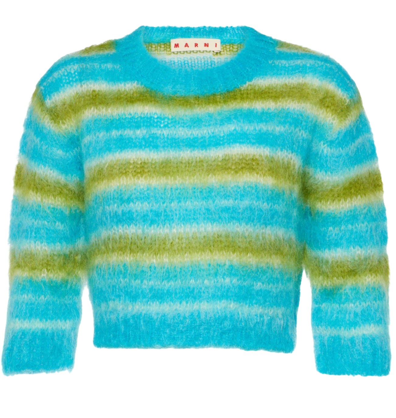 MARNI Striped cropped mohair-blend sweater