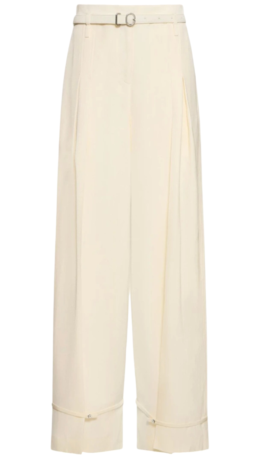 Jil Sander Viscose & silk high waist pants