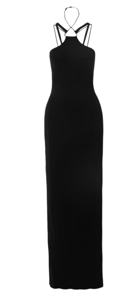 NENSI DOJAKA Cutout stretch-crepe halterneck gown